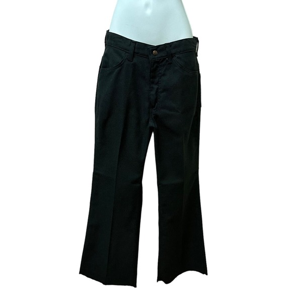 Vtg Levi’s for Gals Sta-Prest Big E Black Wide Leg Pants Jeans‎ 28" Waist NOS - Picture 1 of 9